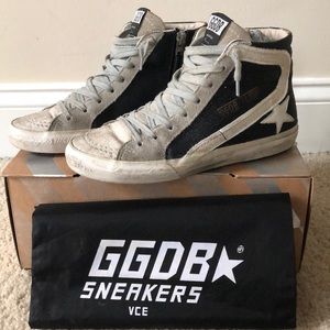 Golden Goose Glitter Slide High-top Sneaker, 36